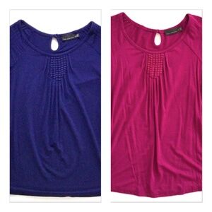 Set of 2 Womens The Limited Knit Tops, Pink, Blue, XS